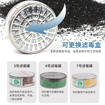 地球 2008 3号防毒面罩过滤盒防工业粉尘有害气体半面具 蓝 均码