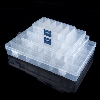 海斯迪克 HK-680 塑料零件盒分格工具分类盒透明螺丝收纳盒子 小15格17.6*10.2*2.3cm