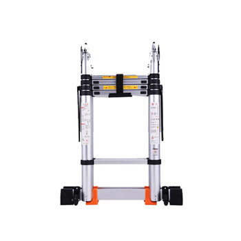 谋福9315 多功能升降楼梯 伸缩梯子人字梯铝合金加厚折叠梯 【配滑轮 多功能梯4+4=可变直梯8米】