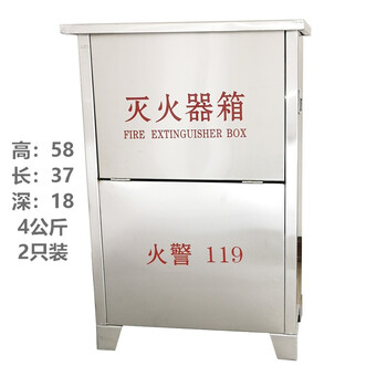 天生湖 NATURAL LAKE 304不锈钢灭火器箱4公斤2具 水基型灭火器箱子 干粉灭火器箱子 4kg*2（不含灭火器）