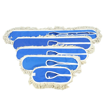 冰禹 尘推平板拖把排拖 蓝白色40cm单个替换布(不含铁架) 办公室家政工厂车间商场保洁吸水去污可拆卸(1个装)BY-6381 