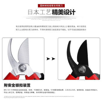 罗宾汉（RUBICON）园林修枝剪RPS-90 专业树枝剪枝剪果树剪园艺工具 整枝剪 215mm