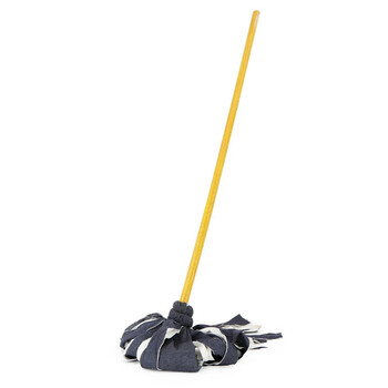 康丽雅 K-0043 老式木柄圆头拖把 物业酒店商用墩布尘推 彩色绒布颜色随机