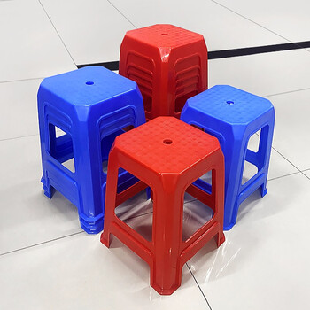 JN JIENBANGONG 搬运胶凳 塑料高凳大排档胶凳工厂流水线新塑料凳子 红色270*270*465mm