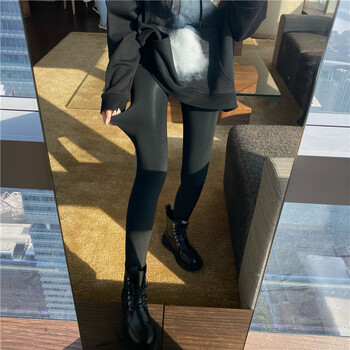 靓女街春秋韩版2021新款光腿加绒加厚外穿肤色小个子打底裤袜女学生色