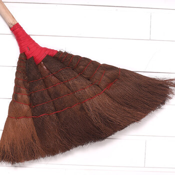 鸣固 棕扫把 软毛鬃毛笤帚扫地马路扫帚 棕毛加厚 加长加厚款1.3米长