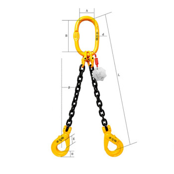 卓引特（ZYT-JOINT） 双肢链条索具β≤45° 额定载荷1.6t 45＜β≤60° 额定载荷1.12t 起重8X-2B-6-7