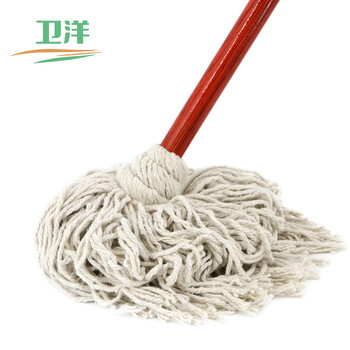 卫洋 WY-711 拖把圆头木杆布面线拖布条酒店物业学校老式拖水墩布