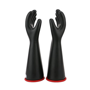 双安 1级带电作业用乳胶绝缘手套 10KV绝缘手套 耐压7.5KV电工手套 乳胶舒适型 1级黑色