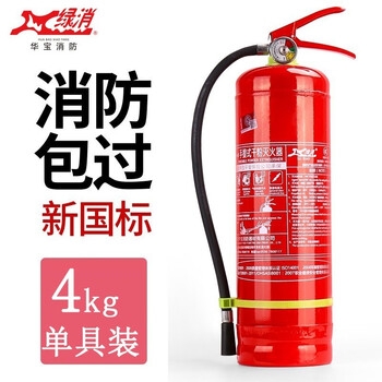 绿消 灭火器 干粉灭火器 消防器材灭火器套装 4公斤干粉灭火器2具+灭火器箱组合 加强款