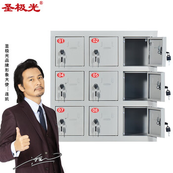 圣极光手机存放柜工厂手机收纳柜铁门款手机保管柜9门可定制G2277