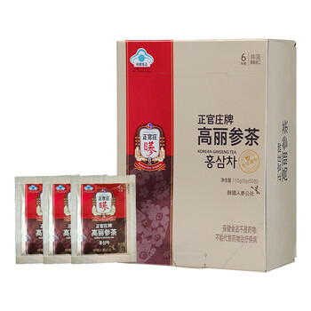 正官庄 人参 韩国原装进口 六年根红参 高丽参茶150g(3g*50袋) 免疫力 丰富皂苷 节日健康礼物滋补礼品补品
