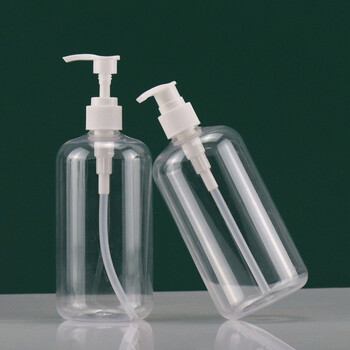 庄太太 500ml圆肩按压瓶50个 透明塑料喷雾瓶便携式酒精小喷壶喷水侧喷瓶  ZTTPH965