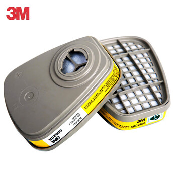 3M6003CN防毒面具滤毒盒过滤盒防护有机蒸气酸性气体搭6200 2个/包