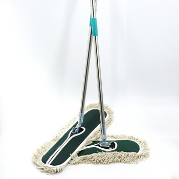 冰禹 尘推平板拖把排拖 绿白色90CM整套带杆 办公室家政工厂车间商场保洁吸水去污可拆卸(1个装)BY-637 