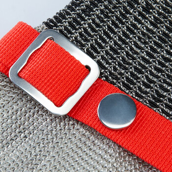 星工（XINGGONG）防割手套 不锈钢丝5级防刀刃切割防咬耐磨劳保手套短款 红色1只