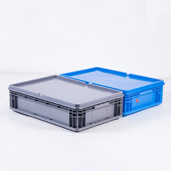 知旦 物流箱 外径:600*400*147mm物流运输箱分类盒搬运箱仓库整理箱收纳箱 ZWL-600147P 蓝色平盖