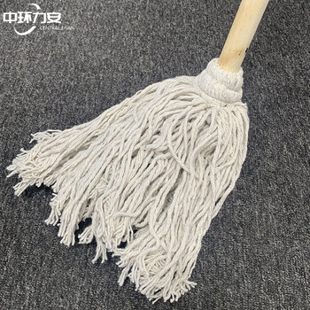 中环力安 白线木杆墩布线拧水拖把毛巾布条老式拖布保洁酒店物业