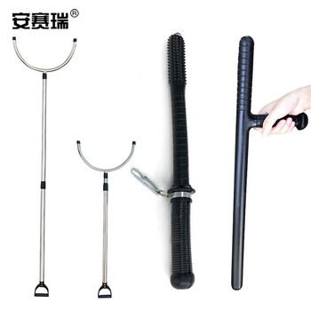 安赛瑞 防暴用品套装（七件套）防暴头盔 T型防暴棍 防暴钢叉 狼牙橡胶棒 防割手套 12690