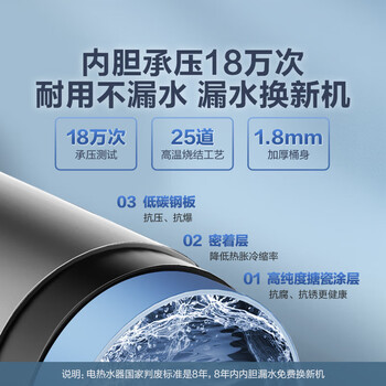 万家乐 50升家用电热水器 2100W速热 加长防电墙 经济节能下潜加热 抗腐耐用小巧易操控D50-H111B