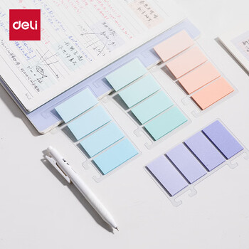 得力（deli）渐变活页指示标签膜类可书写25mm*51mm4×25张BT470