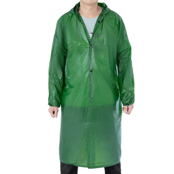 巨成 连体牛筋风衣式雨衣 一次性雨衣 可多次使用 军绿色/蓝色 特殊时期随机发货 均码（170-190）