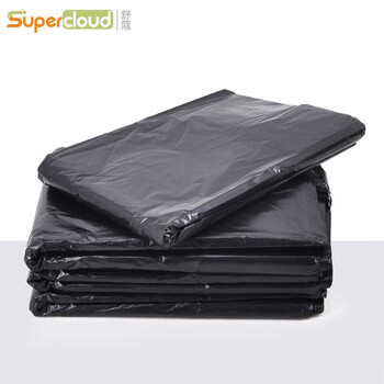 Supercloud(舒蔻) 物业垃圾袋平口 60*80cm*50只 2丝特大号加厚黑色