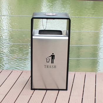 迪恩斯（DEANS）户外售楼部庭院不锈钢垃圾桶大号公共场所室外果皮箱公园小区别墅商用垃圾箱不锈钢喷塑