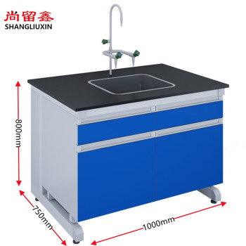 尚留鑫 实验室工作台1000*750*800mm钢木实验台化验室操作台防腐蚀实验桌带水槽