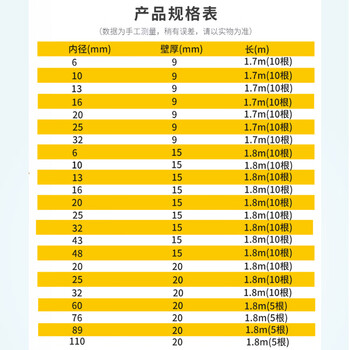 企桥 橡塑保温管套太阳能空调热水管PPR铝塑管保温棉阻燃防冻海绵管道 管内径25mm*厚9mm/1.7米（10根）