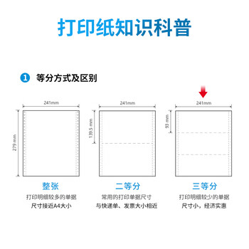 得力（deli）塞纳河系列打印纸 复印纸 可撕边打印纸 1000页/盒 三联【1/3白色不撕边】