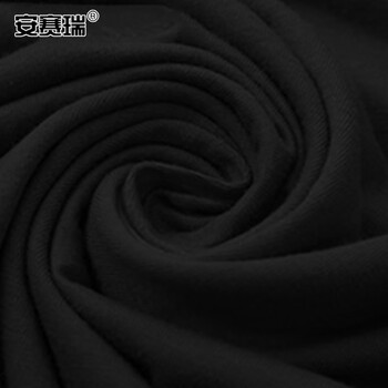 安赛瑞 劳保圆领棉质短袖T恤 夏季吸汗工作汗衫 物业工作服内搭餐饮团队 黑色 L码 11257