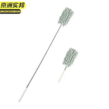 京洲实邦 绿色 雪尼尔除尘掸 扫伸缩除尘刷 鸡毛掸子 JZSB-8024