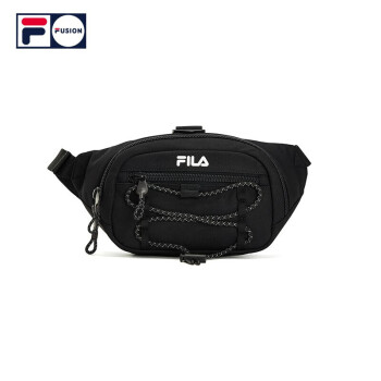 fila fusion斐乐潮牌情侣腰包秋街头机能运动男女包深黑xs