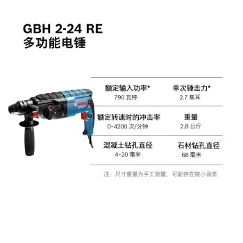 博世（Bosch）四坑锤钻电锤电钻电镐多功能冲击钻SDS plus GBH2-24RE