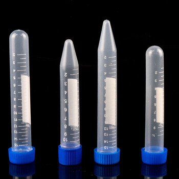 海斯迪克 HK-148 塑料离心管 带刻度EP管种子瓶 尖底/圆底离心管 10ML尖底螺盖（100个）