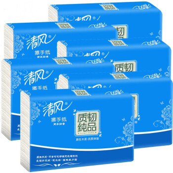 清风（Breeze）B915A 清风单层三折擦手纸 （225mm×230mm/抽）×200抽/包×20包/箱