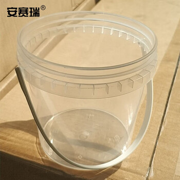 安赛瑞 透明塑料桶 1L密封打包桶水桶 带盖龙虾桶包装桶 涂料桶油漆桶 25107