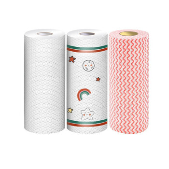 庄太太 水波纹20*25cm1卷50片 吸水无纺布一次性懒人抹布可水洗干湿两用洗碗布