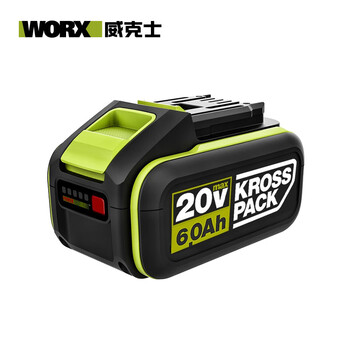 威克士（Worx）20V锂电电池 通用WORX锂电平台大脚板电动工具 WA3401 绿色电池6.0Ah（不含充电器）
