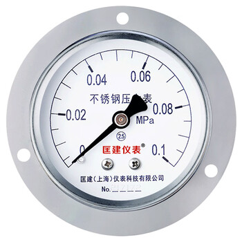 匡建仪表（CONJANT）YTN-60BFZ 不锈钢耐震压力表轴向无边 防腐蚀耐酸碱M14*1.5螺纹 0-0.1mpa 