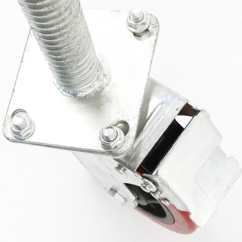 冰禹 BY-2458 脚手架平刹丝杆脚轮丝杆脚手架脚轮 黑芯刹脚手架脚轮 平刹丝杆长款