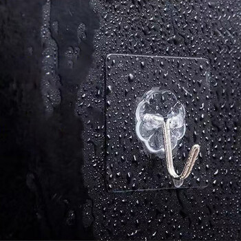 益美得 WYQ0192 透明免打孔粘钩挂钩强力粘胶贴墙壁壁挂厨房挂勾子无痕钉