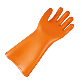 征安ZA007 35KV高压带电作业绝缘手套电力橡胶防电耐高压电网涉电手套 五指手型 定制