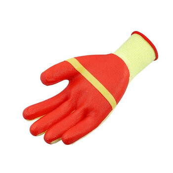 牛郎星劳保手套 胶片手套 胶皮防滑手套 防护手套 户外手套线手套 NL-198 黄红 均码