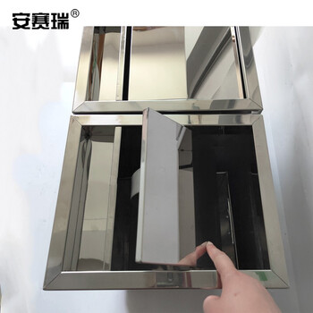 安赛瑞 不锈钢分类垃圾桶 商用长方形大号翻盖欧式环保室内外果皮箱 双桶40L 24408