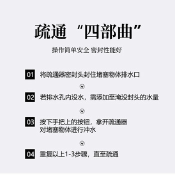 巨奇严选 锂电电动马桶下水道管道疏通机剂一炮通多功能堵塞疏通工具