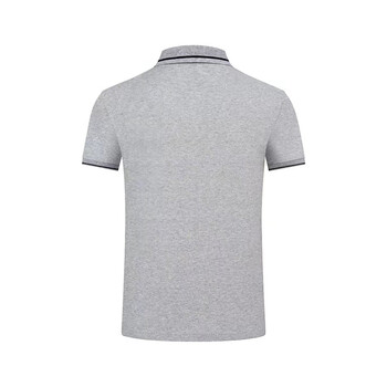 者也（ZYE）夏季翻领polo衫短袖简约定制T恤工作服文化广告衫 96008 花灰色 M码 