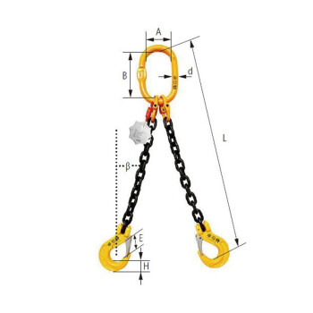 卓引特（ZYT-JOINT）双肢链条索具β≤45° 额定载荷4.25t 45＜β≤60° 额定载荷3.15t 起重8X-2A-10-10