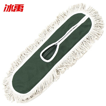 冰禹 尘推平板拖把排拖 绿色60CM单个替换布(不含铁架) 办公室家政工厂车间商场保洁吸水去污可拆卸(1个装)BYlj-275 